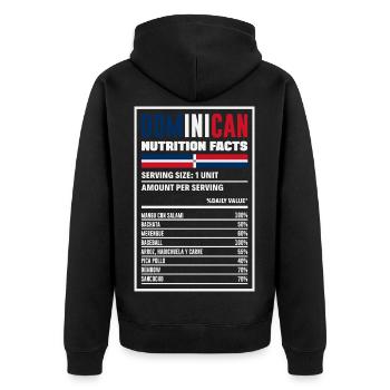 Dominikanische Republik Flagge Dom Rep Stolz - Unisex Premium Bio Zip Hoodie - Schwarz - Hinten - Nico (187cm)