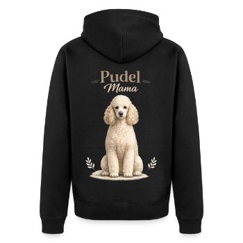 Pudel Mama – Geschenk für Pudel Liebhaberinnen - Unisex Premium Bio Zip Hoodie - Schwarz - Hinten - Nico (187cm)