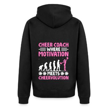 Cheerleading Coach Cheer Coach Cheerleader Cheer T - Unisex Premium Bio Zip Hoodie - Schwarz - Hinten - Nico (187cm)