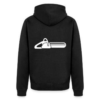 Icône d’icône de tronçonneuse - Veste à capuche bio Premium Unisexe - noir - Dos - Nico (187cm)