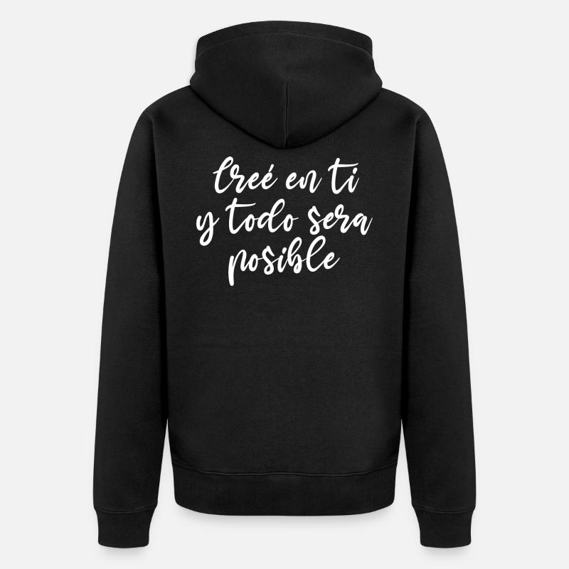 Selbstglaube - Unisex Premium Bio Zip Hoodie - Schwarz