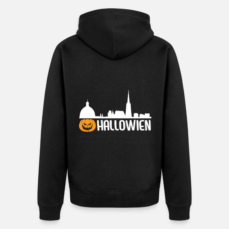 Halloween Hallowien Hello Vienne - Veste à capuche bio Premium Unisexe - noir