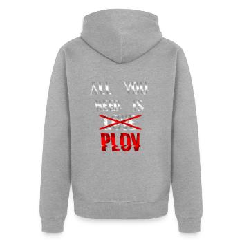 Funny Russia Gift Idea Gopnik Cool Hot Hip - Unisex Premium Organic Zip Hoodie - heather grey - Back - Nico (187cm)