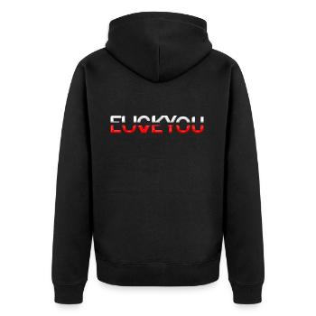 Love Fuck You Gift Idea Couples Love Sayings - Unisex Premium Organic Zip Hoodie - black - Back - Nico (187cm)