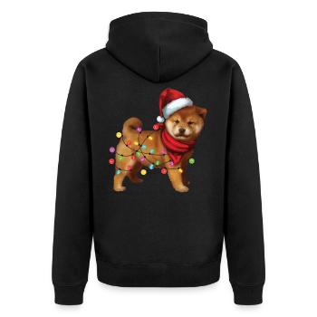 Cute Shiba Inu Dog Santa Lover Christmas Gifts - Unisex Premium Organic Zip Hoodie - black - Back - Nico (187cm)