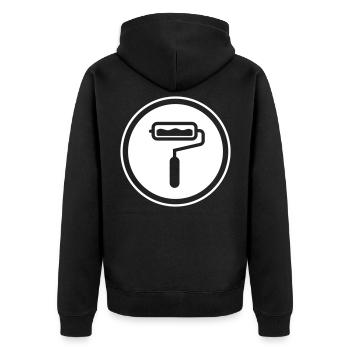 Painter Silhouette icon - Unisex Premium Organic Zip Hoodie - black - Back - Nico (187cm)