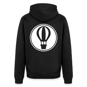 Icône de montgolfière - Veste à capuche bio Premium Unisexe - noir - Dos - Nico (187cm)