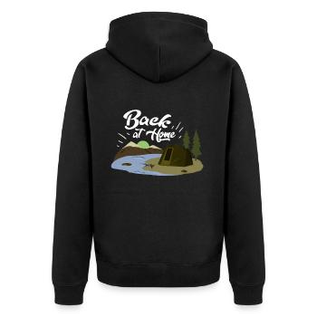 Back at home angler gift - Unisex Premium Organic Zip Hoodie - black - Back - Nico (187cm)