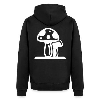 Symbole des champignons - Veste à capuche bio Premium Unisexe - noir - Dos - Nico (187cm)