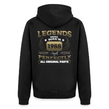 Légende 1988 Cadeau d’anniversaire Mesdames et Messieurs - Veste à capuche bio Premium Unisexe - noir - Dos - Nico (187cm)