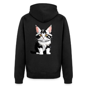 Cute kitten - Unisex Premium Organic Zip Hoodie - black - Back - Nico (187cm)