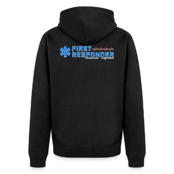 Motif bleu bleu De Secours Rescue Squad - Veste à capuche bio Premium Unisexe - noir - Dos - Nico (187cm)