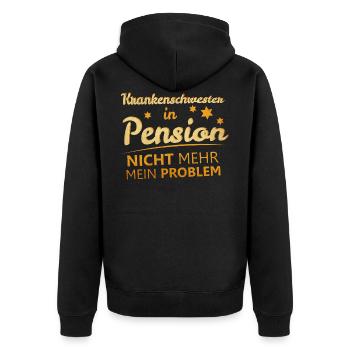 Krankenschwester Ruhestand Rente - Unisex Premium Bio Zip Hoodie - Schwarz - Hinten - Nico (187cm)