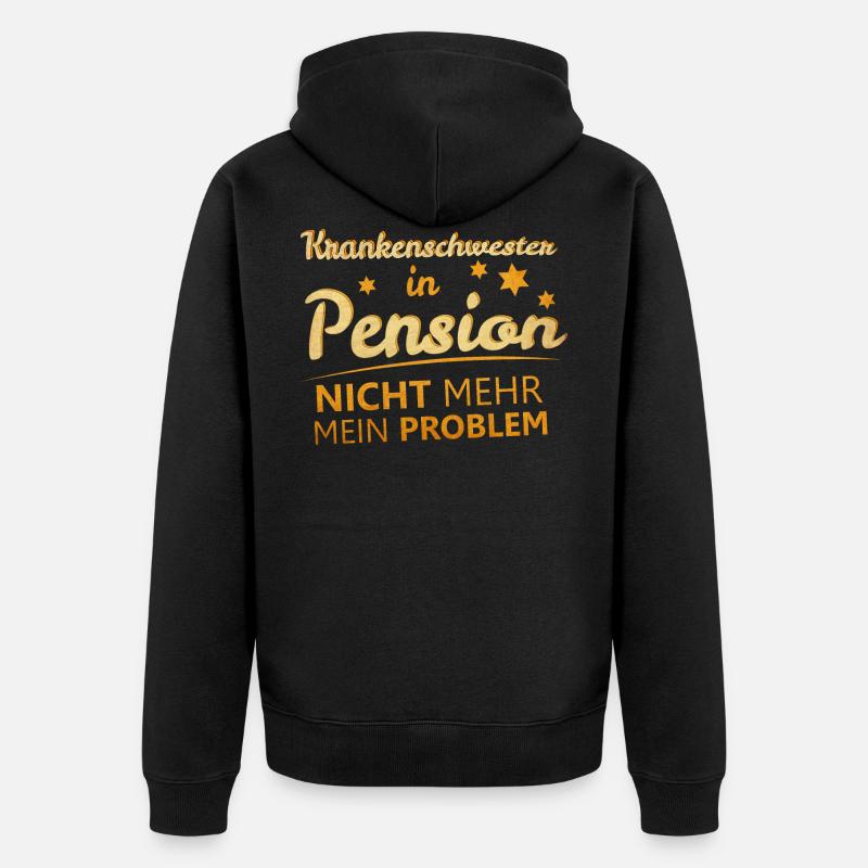 Krankenschwester Ruhestand Rente - Unisex Premium Bio Zip Hoodie - Schwarz