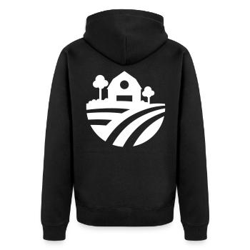 Farm Harvest icon - Unisex Premium Organic Zip Hoodie - black - Back - Nico (187cm)