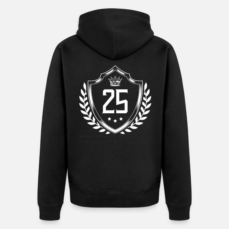 25 Couronne numérique - Veste à capuche bio Premium Unisexe - noir