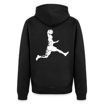 Basketball Silhouette - Unisex Premium Organic Zip Hoodie - black - Back - Nico (187cm)