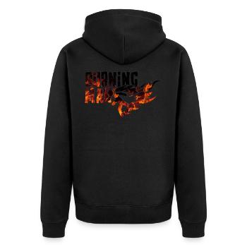 Burning Man - Unisex Premium Bio Zip Hoodie - Schwarz - Hinten - Nico (187cm)