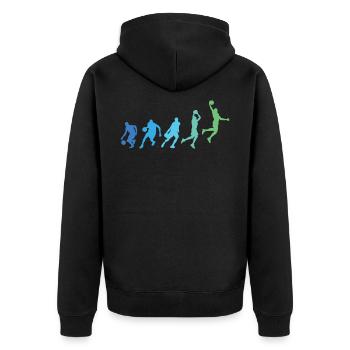 Basketball Player Dunking Basketball Player Sequence - Unisex Premium Organic Zip Hoodie - black - Back - Nico (187cm)