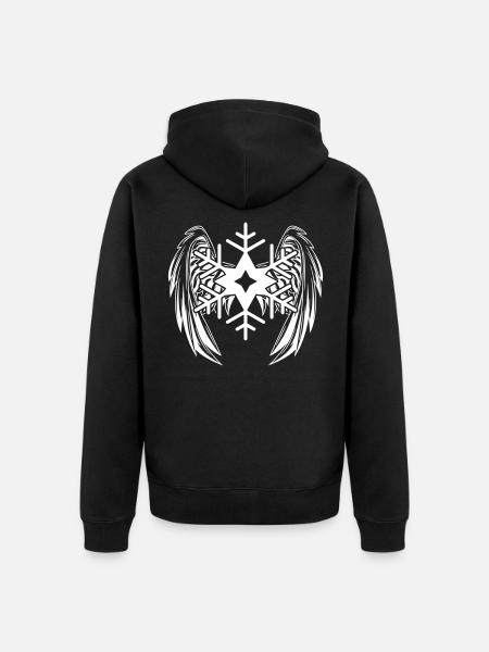 snowflake wings - Unisex Premium Organic Zip Hoodie - black