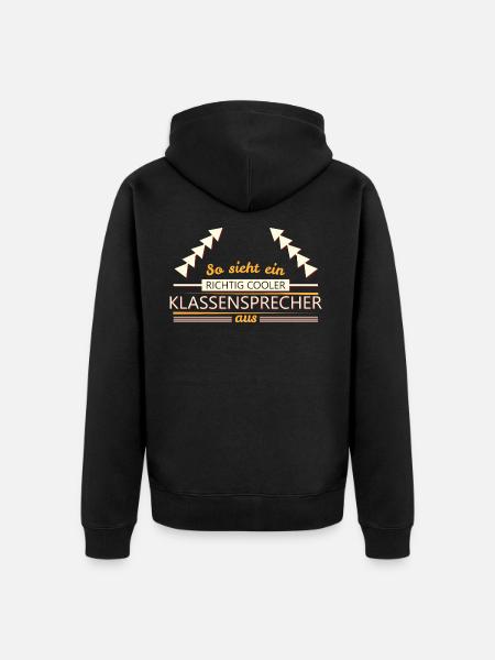 Klassensprecher - Unisex Premium Bio Zip Hoodie - Schwarz
