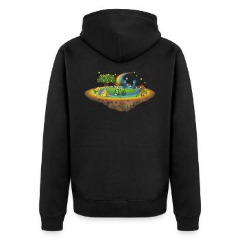 The Five Gooders on Stella - Unisex Premium Organic Zip Hoodie - black - Back - Nico (187cm)