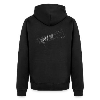 Gitarrenspieler Gitarist Gitarre spielen Sprüche - Unisex Premium Bio Zip Hoodie - Schwarz - Hinten - Nico (187cm)