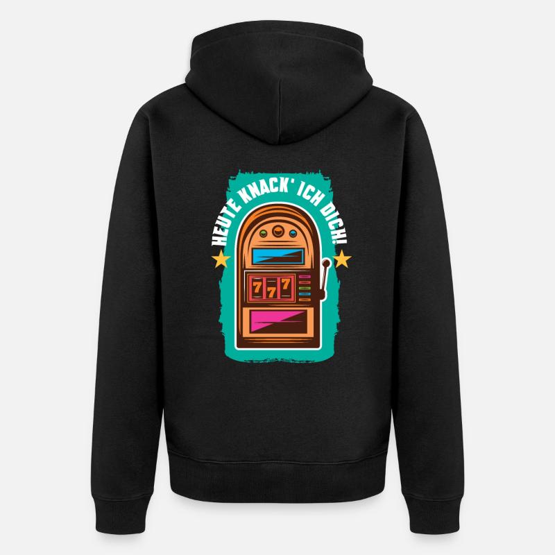 Heute knack' ich dich - Unisex Premium Bio Zip Hoodie - Schwarz