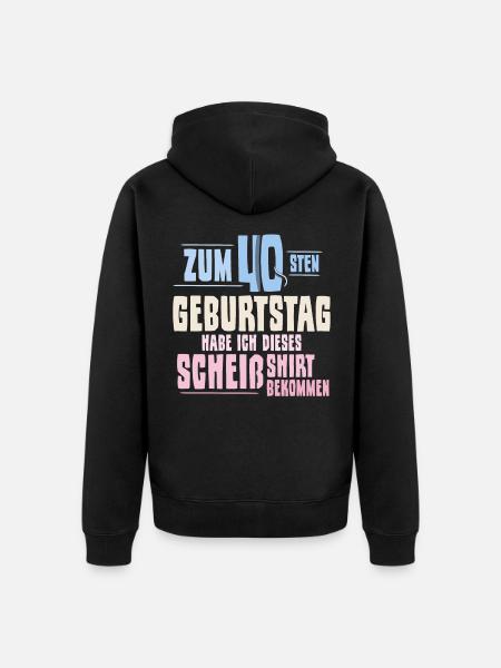40. Geburtstag - Unisex Premium Bio Zip Hoodie - Schwarz