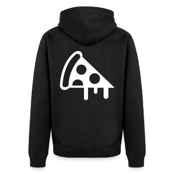 Silhouette de l’icône de la pizza - Veste à capuche bio Premium Unisexe - noir - Dos - Nico (187cm)