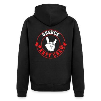 Équipage de la fête de grèce - Veste à capuche bio Premium Unisexe - noir - Dos - Nico (187cm)