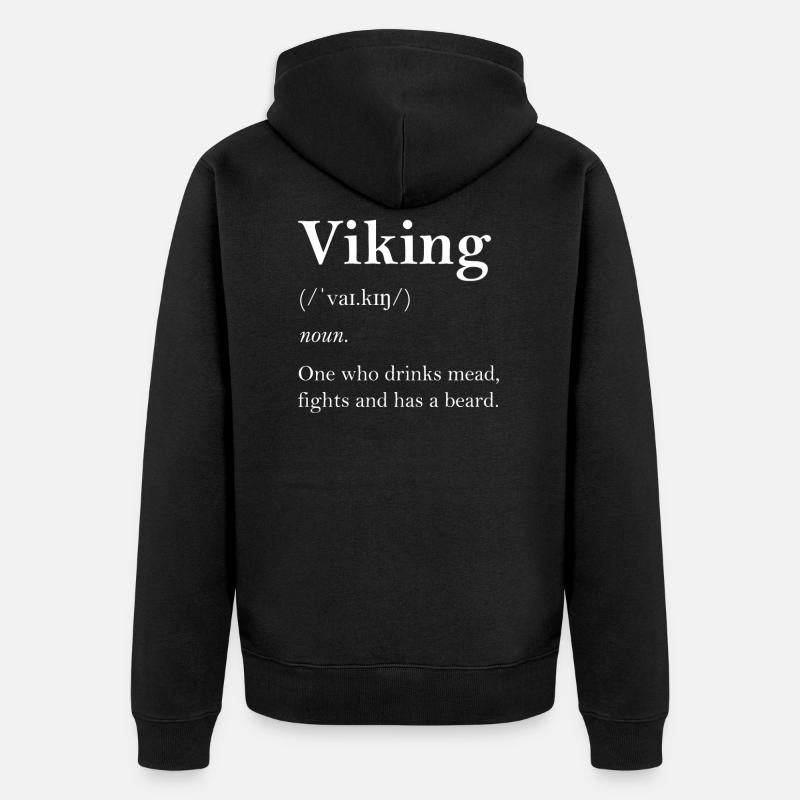 Wikinger Definition - Unisex Premium Bio Zip Hoodie - Schwarz