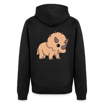 Dinosaur triceratops comic - Unisex Premium Organic Zip Hoodie - black - Back - Nico (187cm)