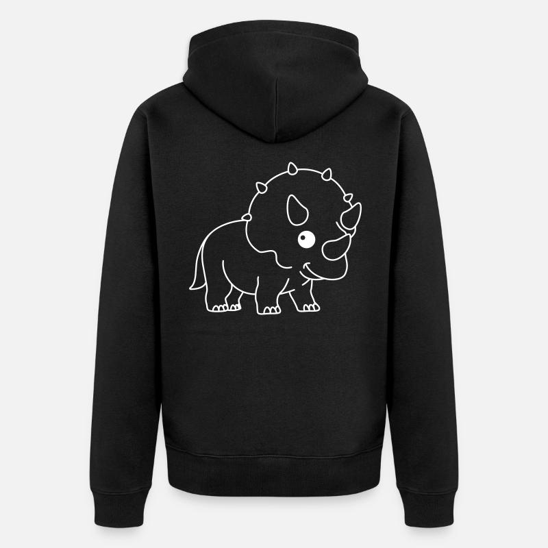 Bande dessinée Dinosaur triceratops - Veste à capuche bio Premium Unisexe - noir