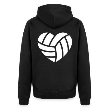 Cœur de volleyball - Veste à capuche bio Premium Unisexe - noir - Dos - Nico (187cm)