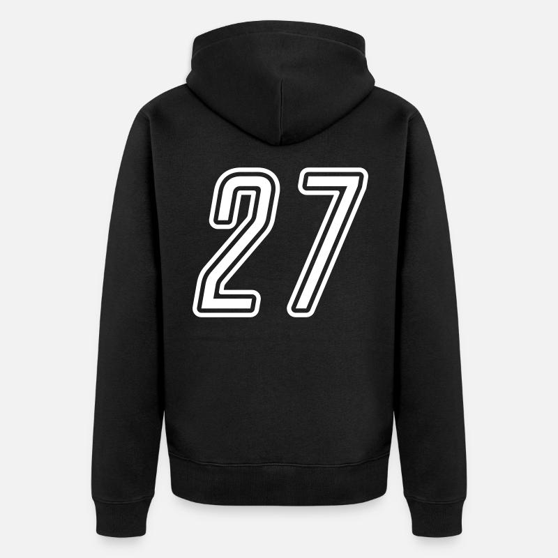 27 Numéro de numéro - Veste à capuche bio Premium Unisexe - noir