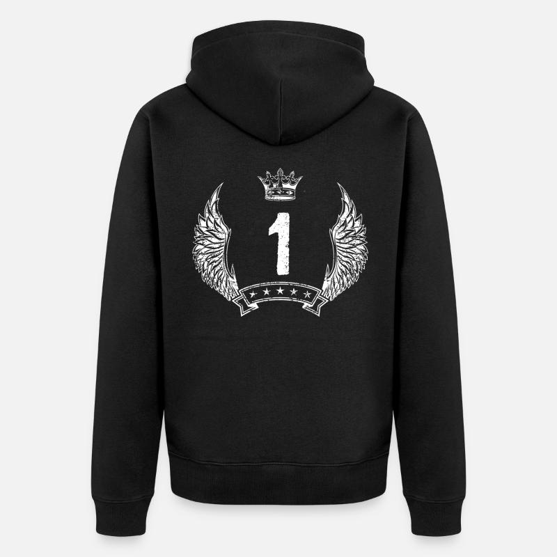 1 couronne de nombres - Veste à capuche bio Premium Unisexe - noir