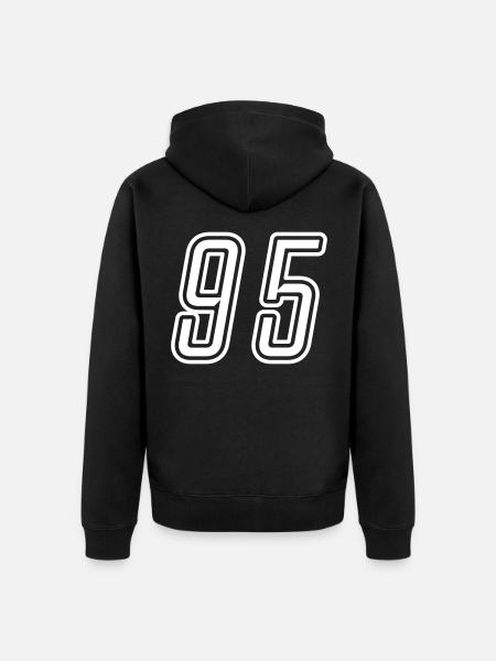 95 Number number - Unisex Premium Organic Zip Hoodie - black