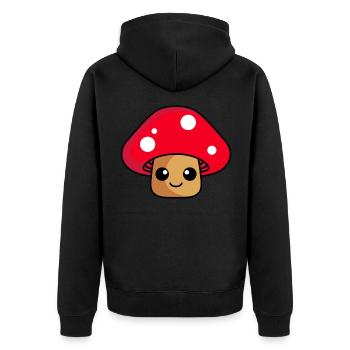Bande dessinée champignon - Veste à capuche bio Premium Unisexe - noir - Dos - Nico (187cm)