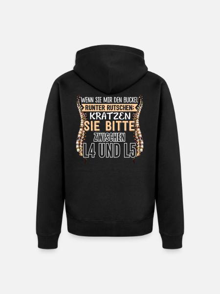 Fysioterapeut L4 og L5 - Premium økologisk unisex-hettejakke - svart