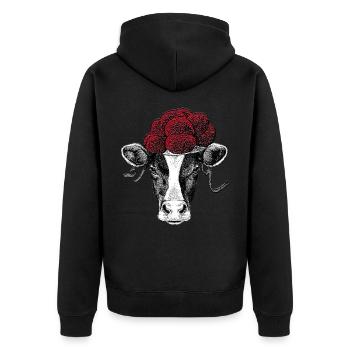 Vache de la Forêt-Noire avec Bollenhut - Veste à capuche bio Premium Unisexe - noir - Dos - Nico (187cm)
