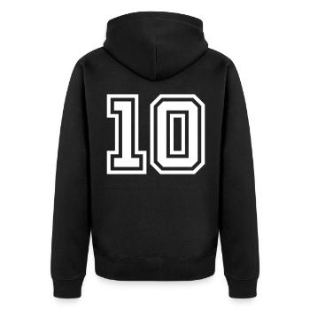 Symbole de 10 chiffres - Veste à capuche bio Premium Unisexe - noir - Dos - Nico (187cm)