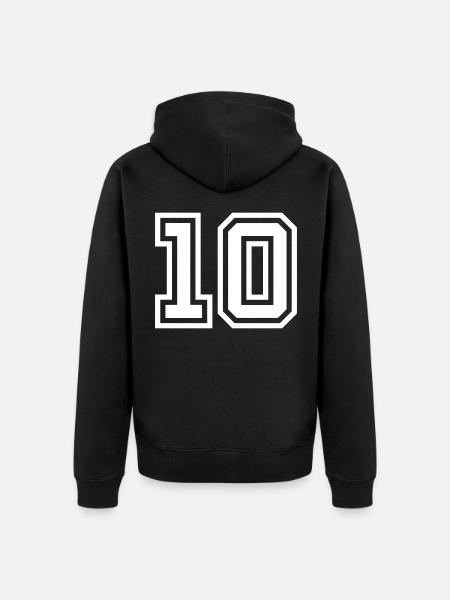 Symbole de 10 chiffres - Veste à capuche bio Premium Unisexe - noir