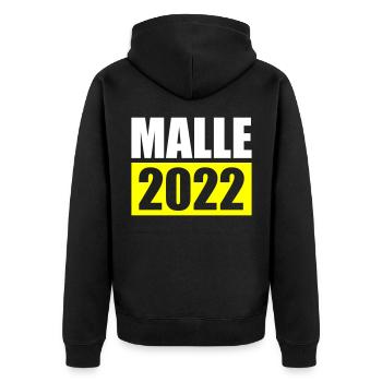 malle 2022 - Unisex Premium Organic Zip Hoodie - black - Back - Nico (187cm)
