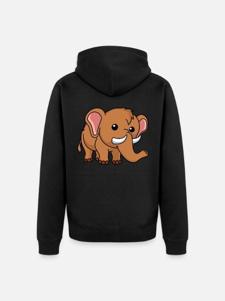 Mammoth Comic Animal - Veste à capuche bio Premium Unisexe - noir