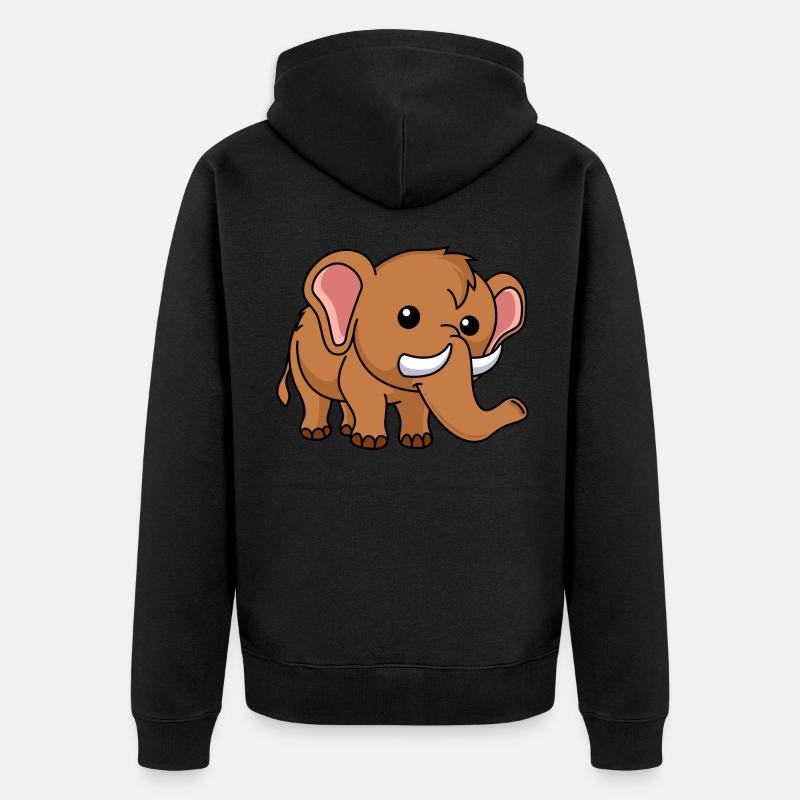Mammut Comic Tier - Unisex Premium Bio Zip Hoodie - Schwarz