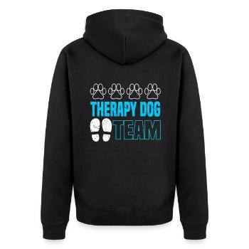 Therapy Dog Team - Therapiehund Hundetherapie - Unisex Premium Organic Zip Hoodie - black - Back - Nico (187cm)