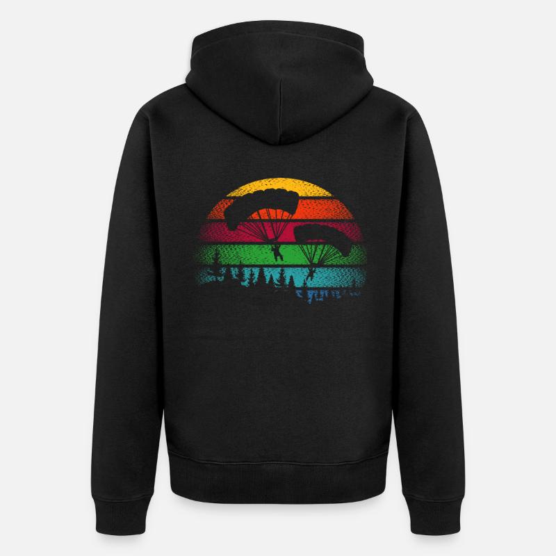Fallschirm Skydive Fallschirmspringer Geschenk - Unisex Premium Bio Zip Hoodie - Schwarz