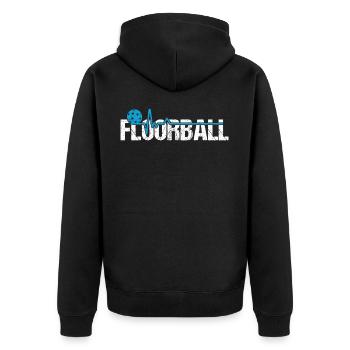 Floorball Joueur de Floorball Joueur de Floorball - Veste à capuche bio Premium Unisexe - noir - Dos - Nico (187cm)