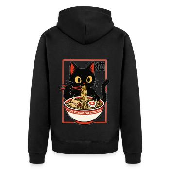 Nouilles Ramen Chat - Veste à capuche bio Premium Unisexe - noir - Dos - Nico (187cm)